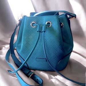 GUCCI Bright Diamanté Bucket Bag Bright Teal $1550 Retail Excellent!